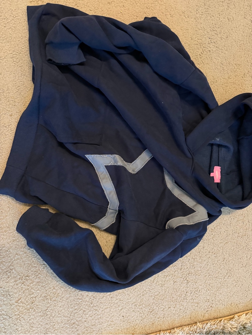 Edikted Navy Hoodie with Star Accent - Kids Jacket & Coat